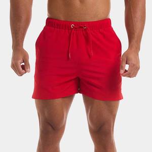 Pantalones cortos informales de algodón y poliéster para hombre, pantalones cortos personalizados de entrenamiento de alta calidad para correr, pantalones cortos informales para hombre, servicio OEM de Color rojo - Product Image 4