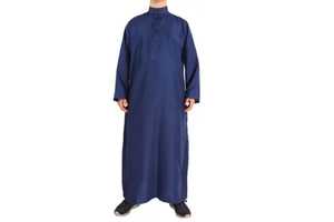 เสื้อคลุมมุสลิมมุสลิมอาหรับปักผ้าซาติน jubba มีกระเป๋าสำหรับผู้ชาย Dubai jubba - Product Image 2
