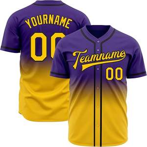 ชุดเสื้อเจอร์ซีย์ทีมซอฟต์บอลชุดเบสบอลลายทางแบบซับลิเมชันออกแบบโลโก้ได้ตามต้องการ - Product Image 1