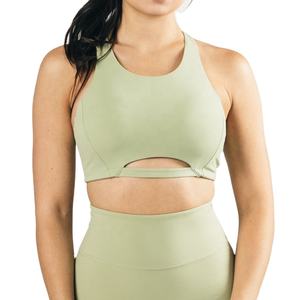 Soutien-gorge de sport sans couture à maintien moyen avec logo personnalisé, élégant, séchage rapide, pour gym, yoga, fitness, débardeur court respirant, Plus BY BS Yoga Bra 2026 - Product Image 2