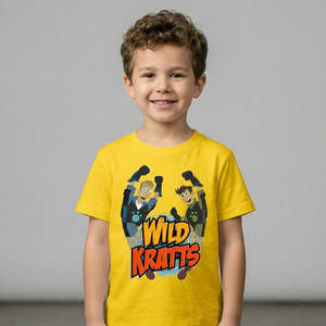 T-shirt de dessin animé Wild Kratts pour enfants, 100% coton jersey, logo personnalisé, motif animal pour garçons - Product Image 2