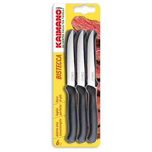 Juego de Cuchillos para Carne Kaimano de 6 Piezas, Acero Inoxidable, Hoja Serrada de 11 cm, Negro-1023383 - Product Image 1