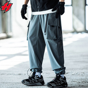 OEM personalizado de los hombres deportes correr pantalones de nailon de alta calidad reflectante pantalones de chándal de gran tamaño de pierna ancha recta ligera - Product Image 3