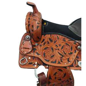 Meilleure selle de cheval western abordable |   Équipement équestre en cuir anglais et en cuir de cowboy de qualité supérieure |   Confort pour la randonnée à cheval et l'équipement de plaisir western ! - Product Image 2