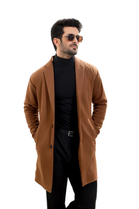 เสื้อโค้ทขนสัตว์ผู้ชายระดับพรีเมียม เป็นมิตรกับสิ่งแวดล้อม สำหรับฤดูหนาว ให้ความอบอุ่นและสง่างาม เหมาะสำหรับธุรกิจและแฟชั่นลำลอง - Product Image 3