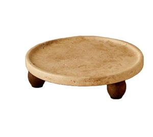 Natural Marble Round Serving Tray <b>Riser</b> Handmade Display Stand Fruit Cheese <b>Table</b> Accent - Product Image 2