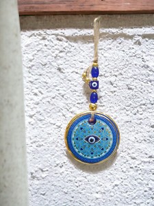 Ojo Turco DAFNI de 11 CM, Hecho a Mano, con Relieve, Magnético, de Vidrio, Decoración Tradicional para Pared - Product Image 2