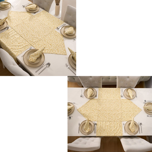 Yellow Ring Pattern 5 Piece Dining Table Set and 4 <b>Placemats</b> 35x45 cm 1 Triangle Runner 50x150 cm Elegant Table Decoration - Product Image 5