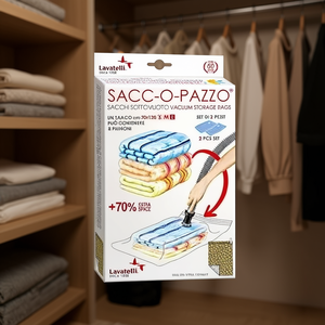 SACCOPAZZO 526 Sacs de rangement sous vide pour économiser de l'espace, 2 pièces (70x120cm) pour Lavatelli - Product Image 3