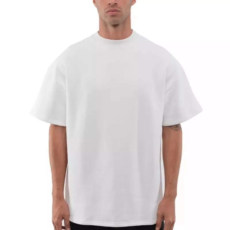 Novedad de verano, camiseta de manga corta de poliéster y algodón transpirable de alta calidad, camiseta transpirable con cuello redondo para hombre, camiseta para hombre