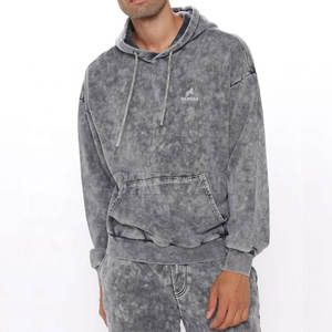 Trajes de sudor de lavado ácido para hombre de alta calidad Logotipo personalizado Tallas grandes Manga larga Ropa informal transpirable para invierno XL Active Bottoms - Product Image 3