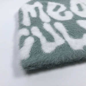 Gorro Jacquard de alta calidad, ropa de calle personalizada al por mayor con etiqueta tejida privada, gorros de Mohair - Product Image 3