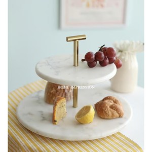 Exclusive Quality 2 <b>Tier</b> Marble Wood Modern Stylish Cup <b>Cake</b> Stand Admirable Designing Handmade Table Decorative Unique <b>Cake</b> - Product Image 4