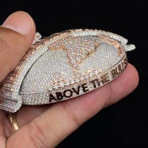 Pendentif personnalisé 3D avec nom, argent sterling 925, diamant moissanite VVS, style hip-hop, or, personnalisé, certifié IGI, unisexe - Product Image 4