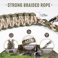 Cordon de fixation pour appels de canards avec 11 boucles amovibles, en nylon tressé à la main, pour la chasse au canard, à l'oie et aux oiseaux aquatiques