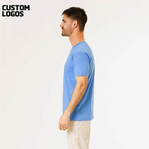 T-shirt 100% coton pour homme Taille personnalisée T-shirt en jersey avec impression bouffante et épaules tombantes Logo personnalisé - Product Image 3