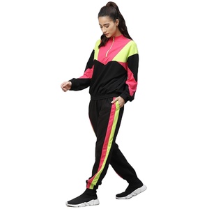 Ropa Deportiva de gimnasio para mujer, chándal de dos piezas con cremallera y bloque de Color polar - Product Image 4