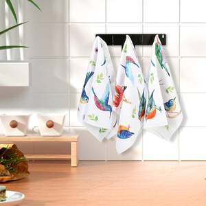 Premium 100% coton thé et serviettes de golf ensemble qualité torchon tissé motif rayé imprimé brodé livraison directe - Product Image 3