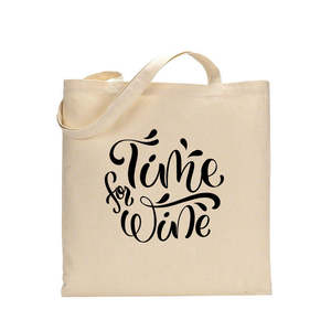 Sacs fourre-tout en toile de coton Time Wine Design pour les vignerons, les usines de spiritueux, l'emballage écologique, sacs de transport - Product Image 1