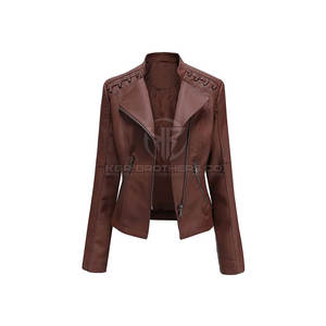 Veste en cuir tendance pour femmes Manteau moderne et décontracté avec doublure douce et légère Veste en faux cuir élégante pour femmes - Product Image 1