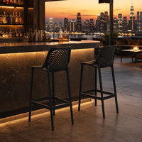 Tabouret de bar moderne en plastique robuste PP, chaise haute à treillis pour cuisine, salle à manger, salon, usage commercial, maison, bar, café, restaurant, intérieur