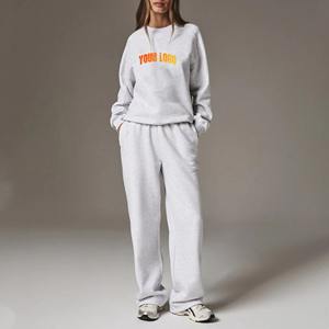 Ensemble de survêtement en molleton uni pour femme, manches longues, pantalon de jogging, écologique et respirant, vente en gros - Product Image 6