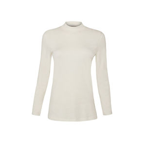 Blusa Básica de Punto Off-White para Mujer - Top Corto de Algodón Ajustado en Tallas XS-XL - Product Image 1