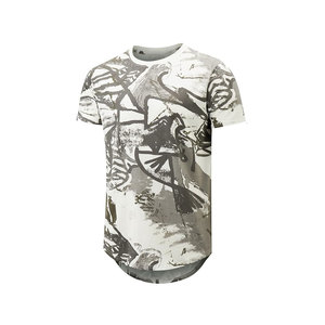 Camiseta de marca de moda 100% poliéster suelta Casual pesado manga corta estampado sólido 280 gramos corto de punto - Product Image 3