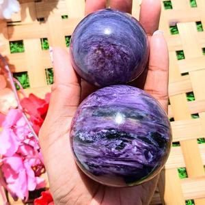 Piedra de charoita curativa natural, piedra preciosa suelta, cristal semiprecioso púrpura, piedra de esfera curativa de energía de cuarzo - Product Image 5