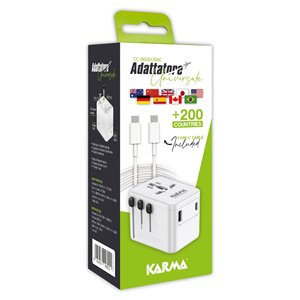 Adaptador de Viaje Blanco DC 9602USBC con Cable USB C para Australia, Europa, Reino Unido, EE. UU.-110-240V, Categoría de Producto: Conector USB - Product Image 2