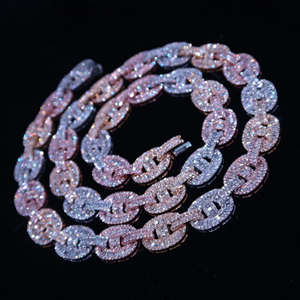 Chaîne à maillons cubains en diamant Moissanite VVS de qualité supérieure 18MM Collier à maillons cubains Hip Hop Miami en or 10 carats - Product Image 4