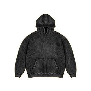 Haute qualité Streetwear sweat à capuche personnalisé polaire vierge fermeture éclair Vintage Double couche lavage à l'acide soleil délavé en détresse poche hommes à capuche - Product Image 4