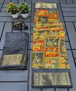 Saree en soie de créateur pour femme avec tissage Banarasi exclusif et look élégant pour la fête de mariage - Product Image 4