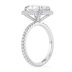 1,50 CT Radiant Cut Diamond Hidden Halo con acentos Anillo de compromiso para mujeres - Product Image 4