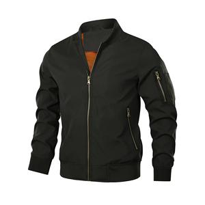 Blouson aviateur vintage pour homme avec col montant et appliques, mélange polyester/coton, veste d'hiver - Product Image 1