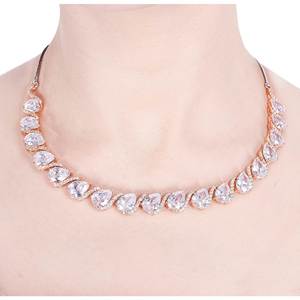 <b>Vintage</b> Styled 925 Plated Silver Fashion Jewelry Necklaces for Women Cz Fashion Jewelry Necklaces American Diamond Jewelry - Product Image 2