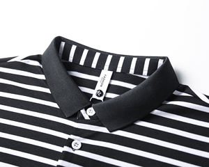 Polos de Golf de alta calidad para hombre, Polo suave a rayas de manga corta de algodón peinado 100% con logotipo personalizado bordado - Product Image 3