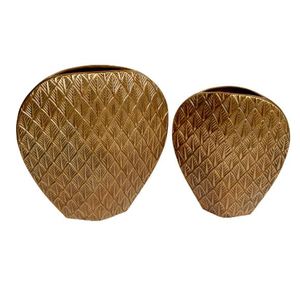 Floreros decorativos de cobre con acabado de tendencia para el hogar, florero de Metal, suministros decorativos para interiores, maceta y maceta - Product Image 3