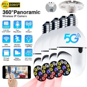 Caméra PTZ Ampoule Wi-Fi 5G 1080p HD 360 Degrés <span class=keywords><strong>E27</strong></span> Vision Nocturne Détection de Mouvement Sécurité IP Réseau CCTV pour la Sécurité Domestique - Product Image 1