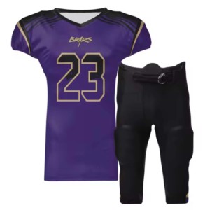 Uniformes de football américain unisexes de qualité supérieure, design personnalisé, taille plus, jersey respirant, couleur unie, adapté aux sports d'été - Product Image 1