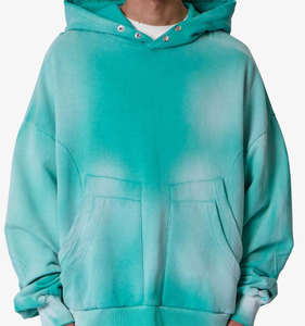 Sudadera con Capucha de Moda Invernal para Hombre, 100% Algodón, Lavado Desteñido, Estilo Urbano, con Bordado y Detalles Decorativos de Pedrería - Product Image 6