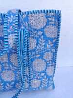 Fourre-tout en coton sacs matelassés de route Logo imprimé personnalisé avec impressions indien à la main coton sac matelassé femmes épaule Shopping fourre-tout