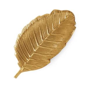 Plateau de feuilles de Malabar aux tons or ou plateau de feuilles décoratif en métal rayon de saule Plateau en forme de feuille pure pour la maison et la vie - Product Image 3