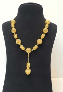 Ensemble de bijoux fantaisie SARA pour femme, plaqué or 24 carats, collier, boucles d'oreilles et bague, modèle 7213, motif filigrane, idéal pour les fêtes - Product Image 2