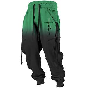 <b>Mens</b> Casual Mid Waist Canvas Sweatpants Straight Fit Digital <b>Print</b> Outdoor Athleisure Street Wear <b>Trousers</b> - Product Image 2