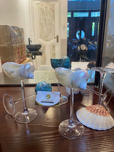 Verres de coquille naturelle en verre de vin de coquillage de luxe pour des événements côtiers et des stations de plage modernes du Vietnam - Product Image 2