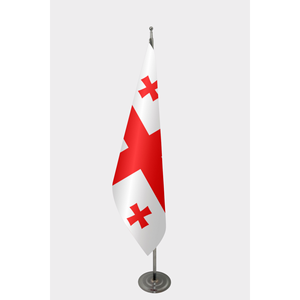 Bandera Oficial de Georgia para Interiores, Bandera Personalizada del Mundo, Impresión Digital, Material de Poliéster de Seda, Asta de Fibra de Vidrio y Aluminio, Logotipo Personalizado - Product Image 1