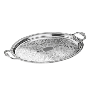Elegant Vintage Silver Metal Tray Timeless Design for Food Serving Gifting <b>Tabletop</b> Decor - Product Image 3
