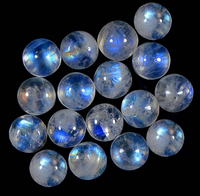 Piedra de Luna Arcoíris Natural Pulida Blanca, Cabujón Plano para Joyería DIY, Anillos, Pulseras y Tobilleras de Tamaño Personalizado