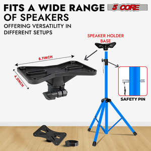 5 Core Speaker Stand Height Adjustable PA DJ <b>Tripod</b> Studio Monitor Stands w 35mm Compatible Insert - Product Image 6